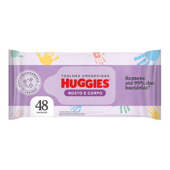 Lenço Umedecido Huggies Rosto e Corpo - 48 unidades